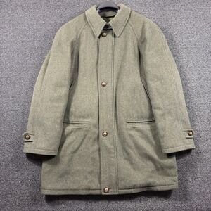 Mario Valente Italy Wool Cashmere Loden Coat Men's 40 Brescia 1760 Olive Green